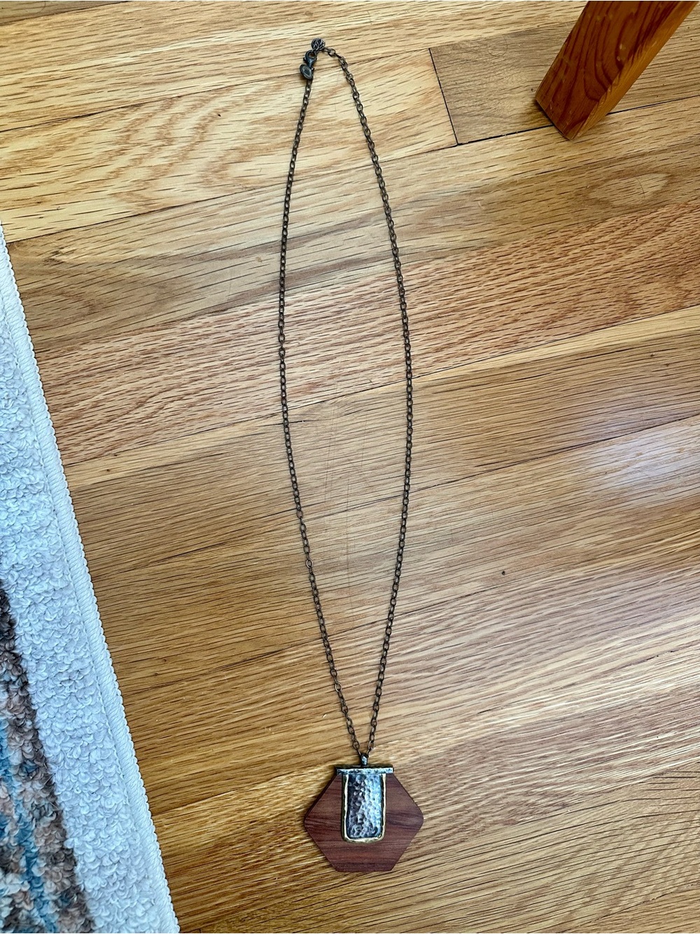 Silpada N3305 Wildwood Necklace Wood & Metal Pendant Necklace